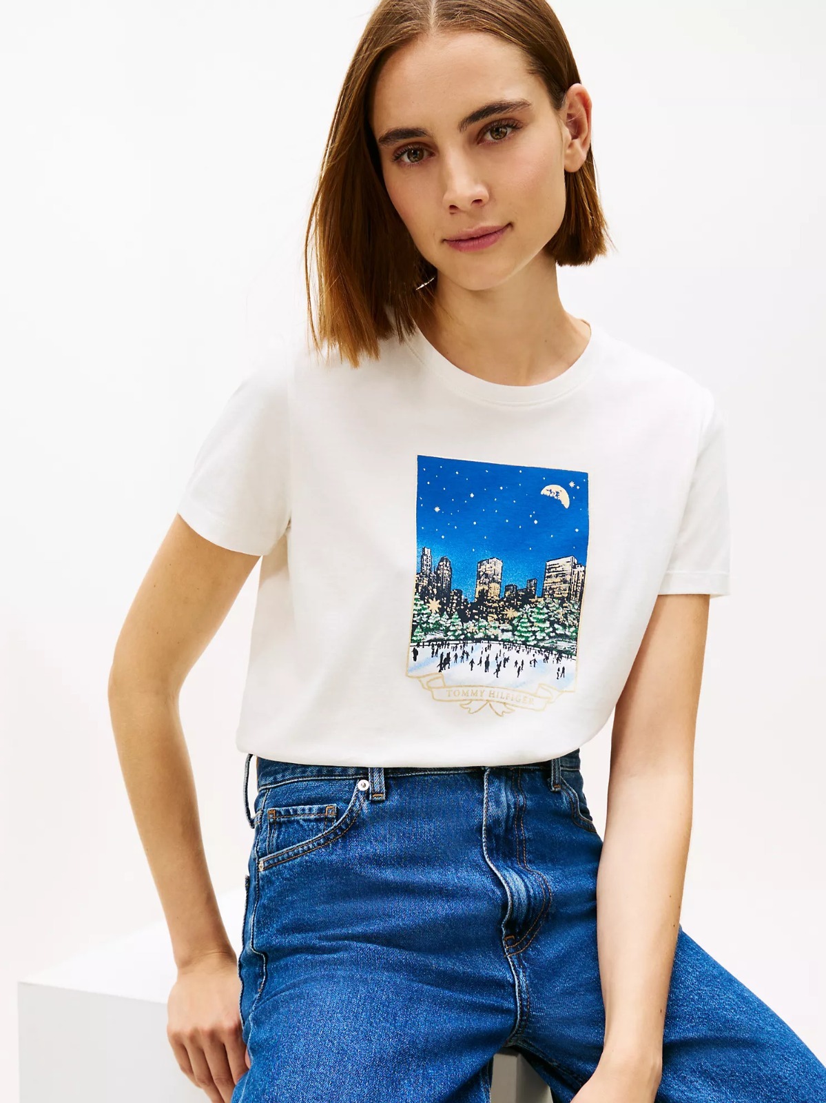 OBS333 TOMMY HILFIGER 冬日圖案T恤