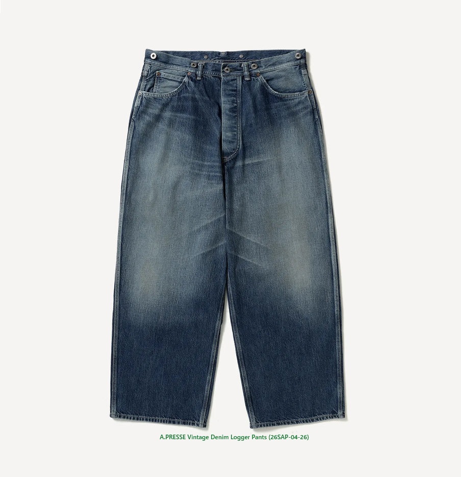 A.PRESSE 2026 VINTAGE DENIM LOGGER PANTS (26SAP-04-26) - PRE ORDER ITEM (預訂中)