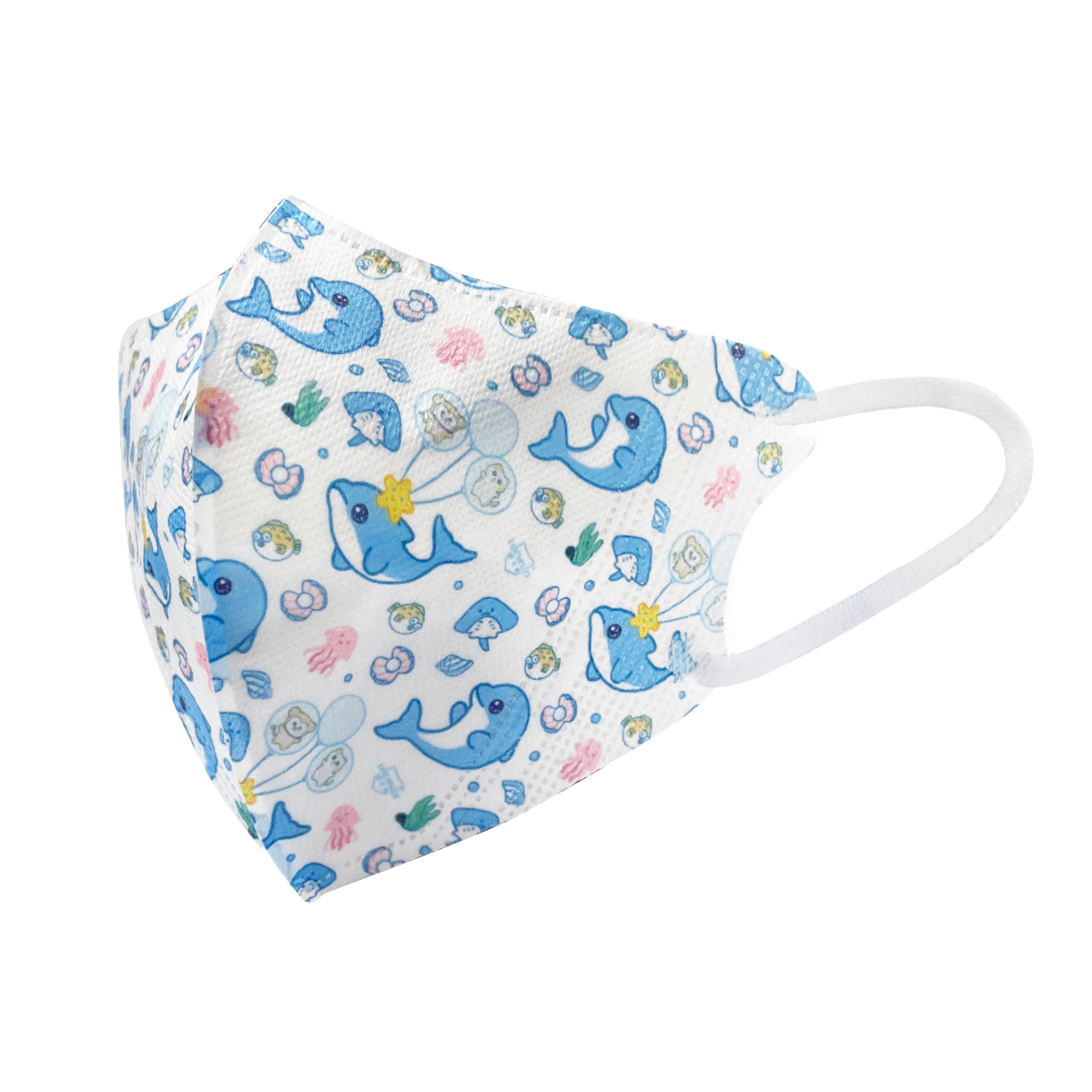 【蘭徹斯特奇遇記系列】3D立體彈力耳繩卡通口罩 (海豚) 小童十片獨立包裝