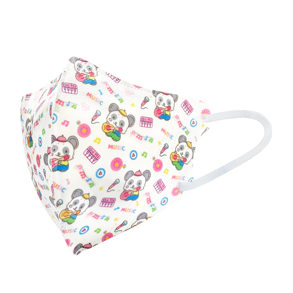 【動物大派對系列】3D立體彈力耳繩卡通口罩 (音樂熊貓) 小童十片獨立包裝