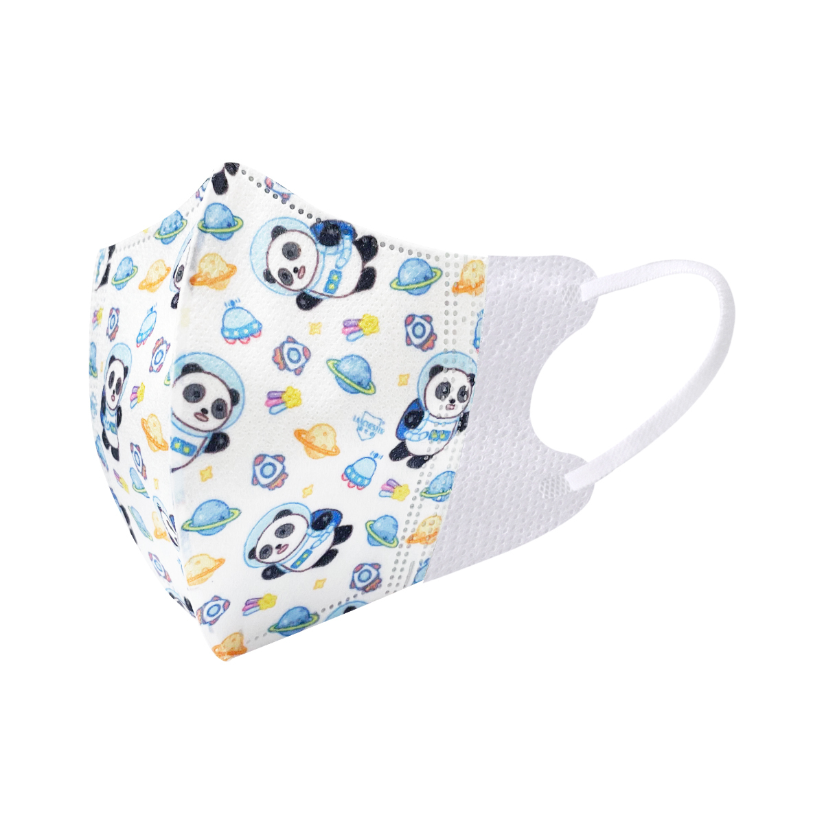 【蘭徹斯特奇遇記】Lanchester 3D立體彈力耳繩卡通口罩(太空熊貓) 幼兒 十片獨立包裝