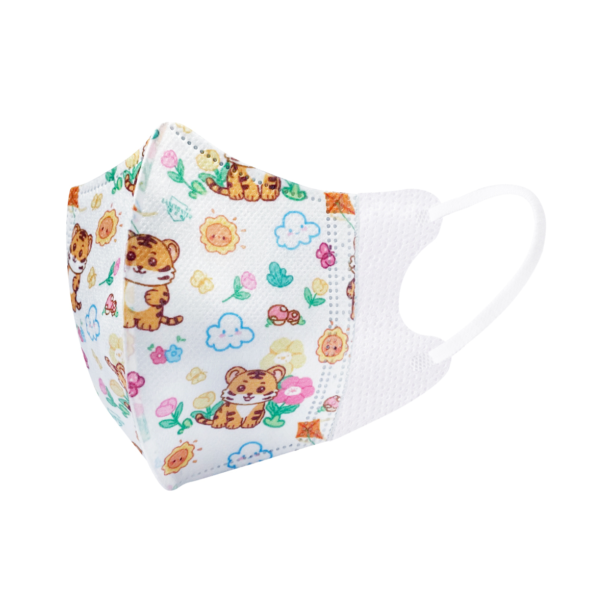 【蘭徹斯特奇遇記】Lanchester 3D立體彈力耳繩卡通口罩(老虎) 幼兒 十片獨立包裝