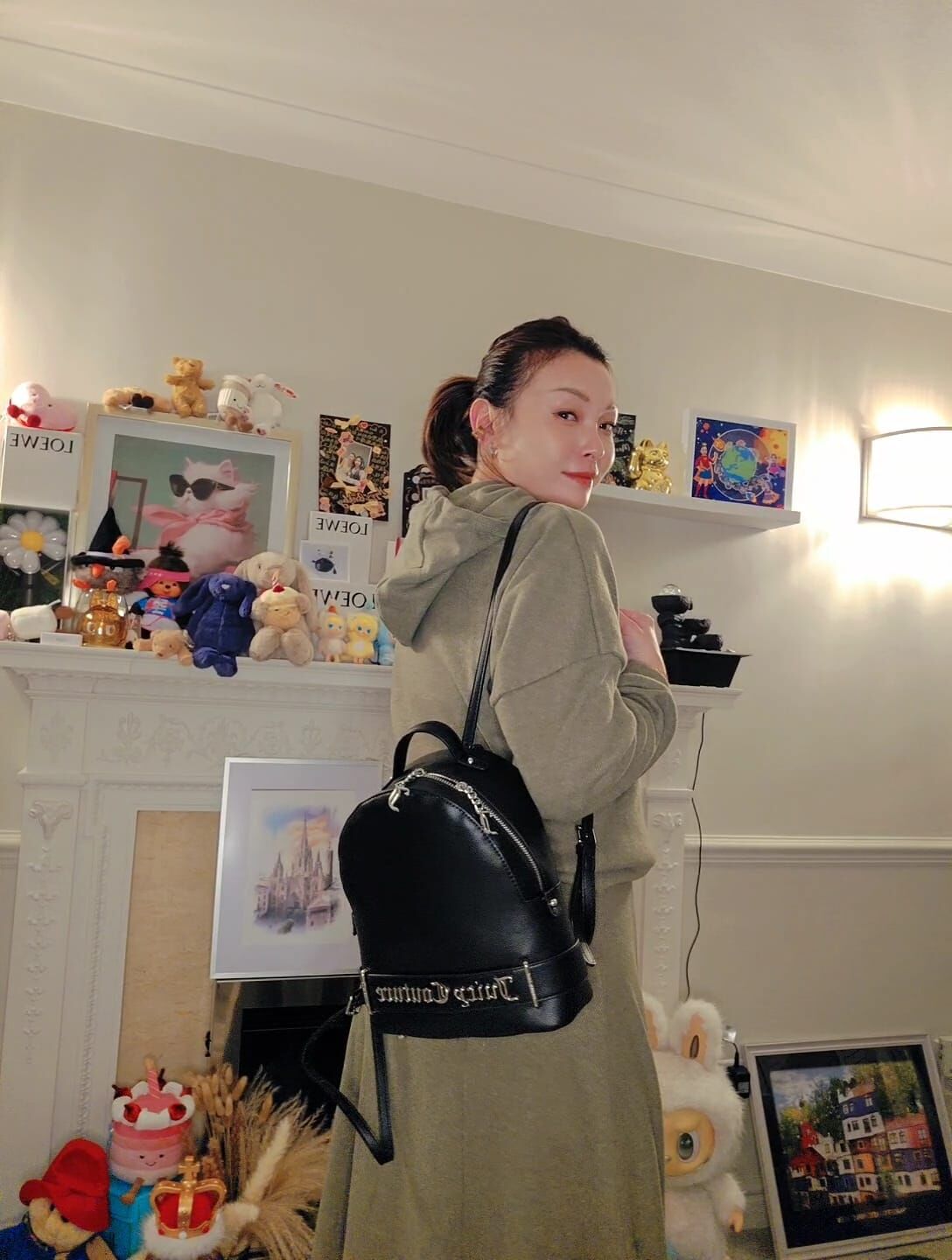 英國代購 (獨立訂單)-JUICY COUTURE Black Faux Leather Jasmine bagpack