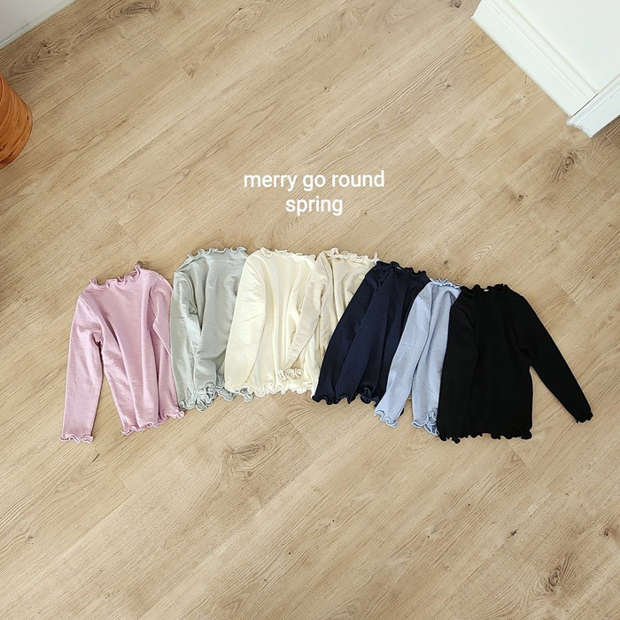 正韓春Merry-go-round 七色捲邊木耳軟綿上衣