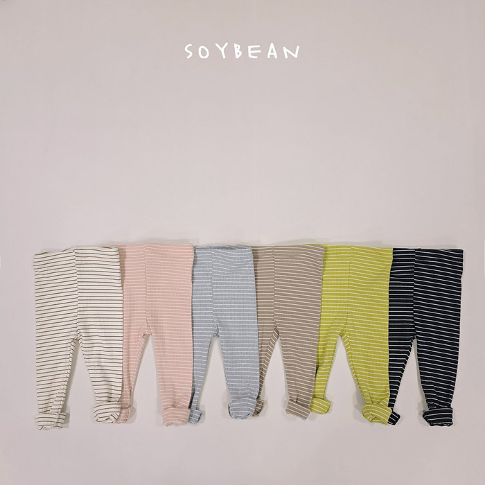 正韓春soybean 六色細條紋內搭褲