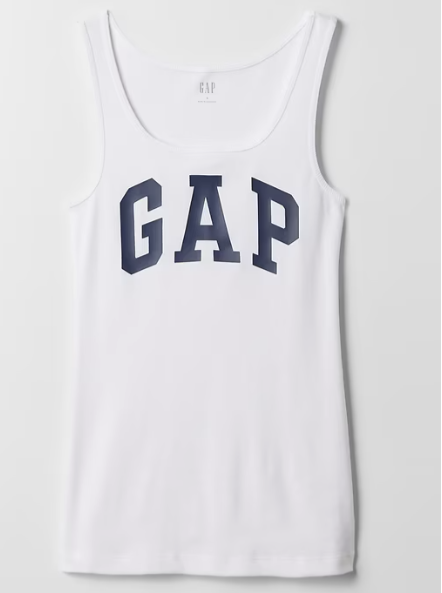 [S] GAP WHITE LOGO RIBBED TANK TOP, 467078-07-1-001 (SZZ948)