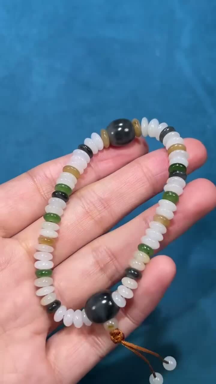 122212 和田玉算盤珠手鏈 (7mm直徑)