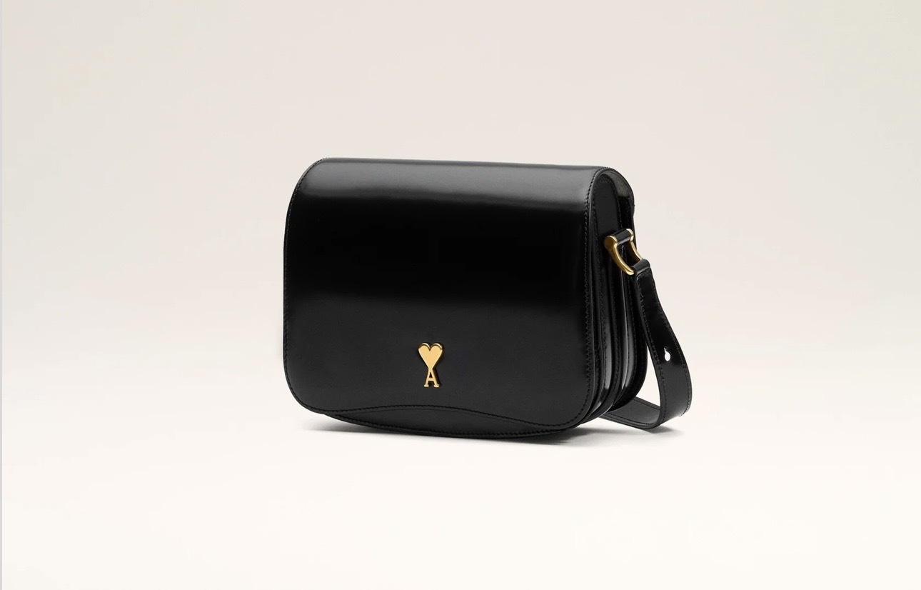 1FF0101-237 [AMI PARIS] Cow Leather Top Handle Paris Paris Bag Black (SS26) #ULL718.AL0139.001 (B-EU-E)