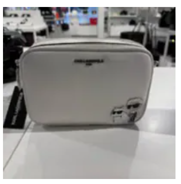 [S] KARL LAGERFELD WHITE LH6EU9BJ MAYBELLE ROUND HEAD DUO CAMERA CROSSBODY BAG, 194775010460 (SKL1497)