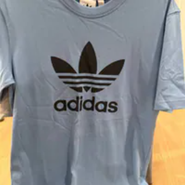 [S] ADIDAS ASH BLUE/BLACK TREFOIL T-SHIRT, JY3758-ASH BLUE/BLACK (SAD286)