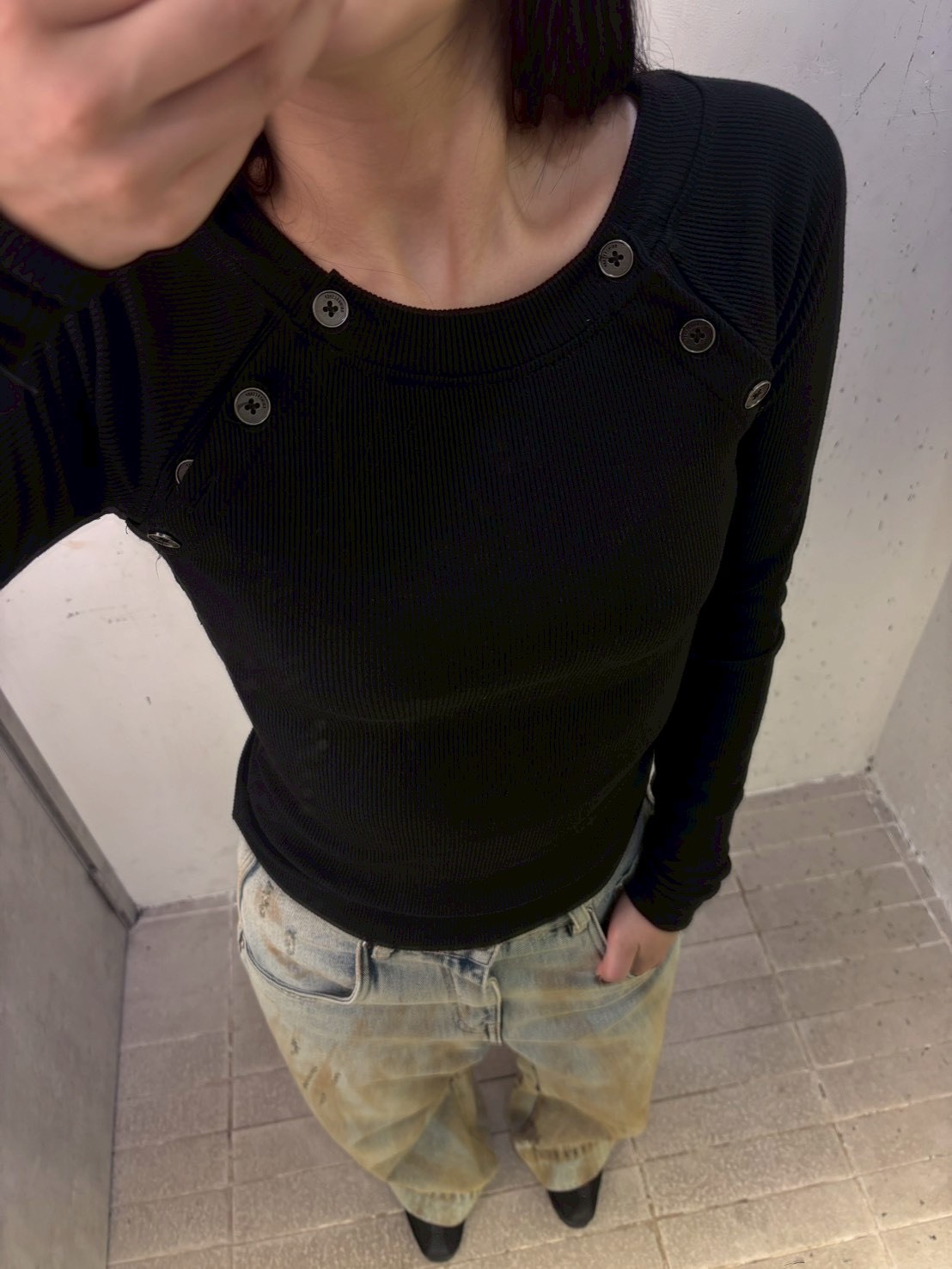 【越南連線】ROIWORKSHOP BUTTON LONGSLEEVE 黑色 LONGSLEEVE