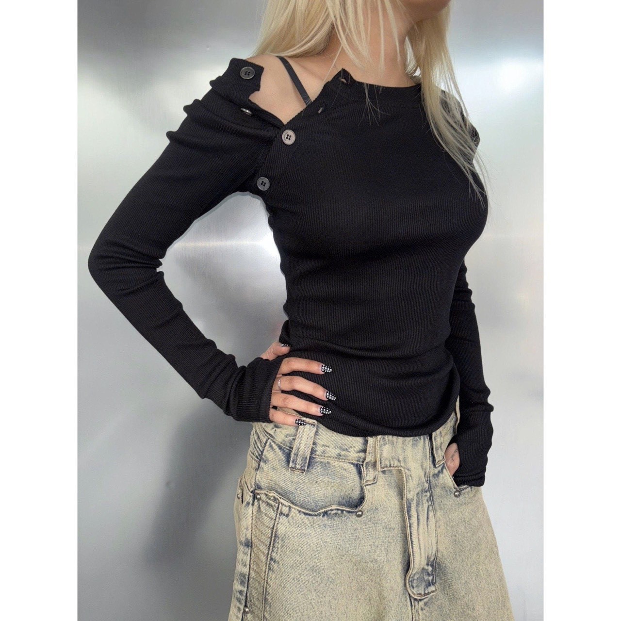 【越南連線】ROIWORKSHOP BUTTON LONGSLEEVE 黑色 LONGSLEEVE