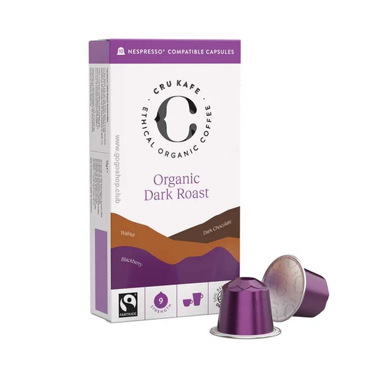 CRU KAFE Dark Roast 深度烘焙有機咖啡膠囊 (10粒) - 兼容 Nespresso