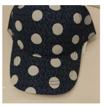 [S] MICHAEL KORS MIDNIGHT BLUE JS50036HJW POLKA DOT SIGNATURE LOGO BASEBALL HAT, 197853438842 (SMK1377)