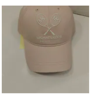 [S] MICHAEL KORS POWDER BLUSH JF50036K77 EMBROIDERED WOVEN TENNIS CAP, 197853826830 (SMK1378)