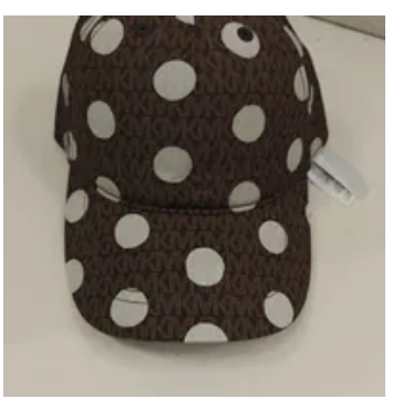 [S] MICHAEL KORS CHOCOLATE JS50036HJW POLKA DOT SIGNATURE LOGO BASEBALL HAT, 197853438835 (SMK1379)