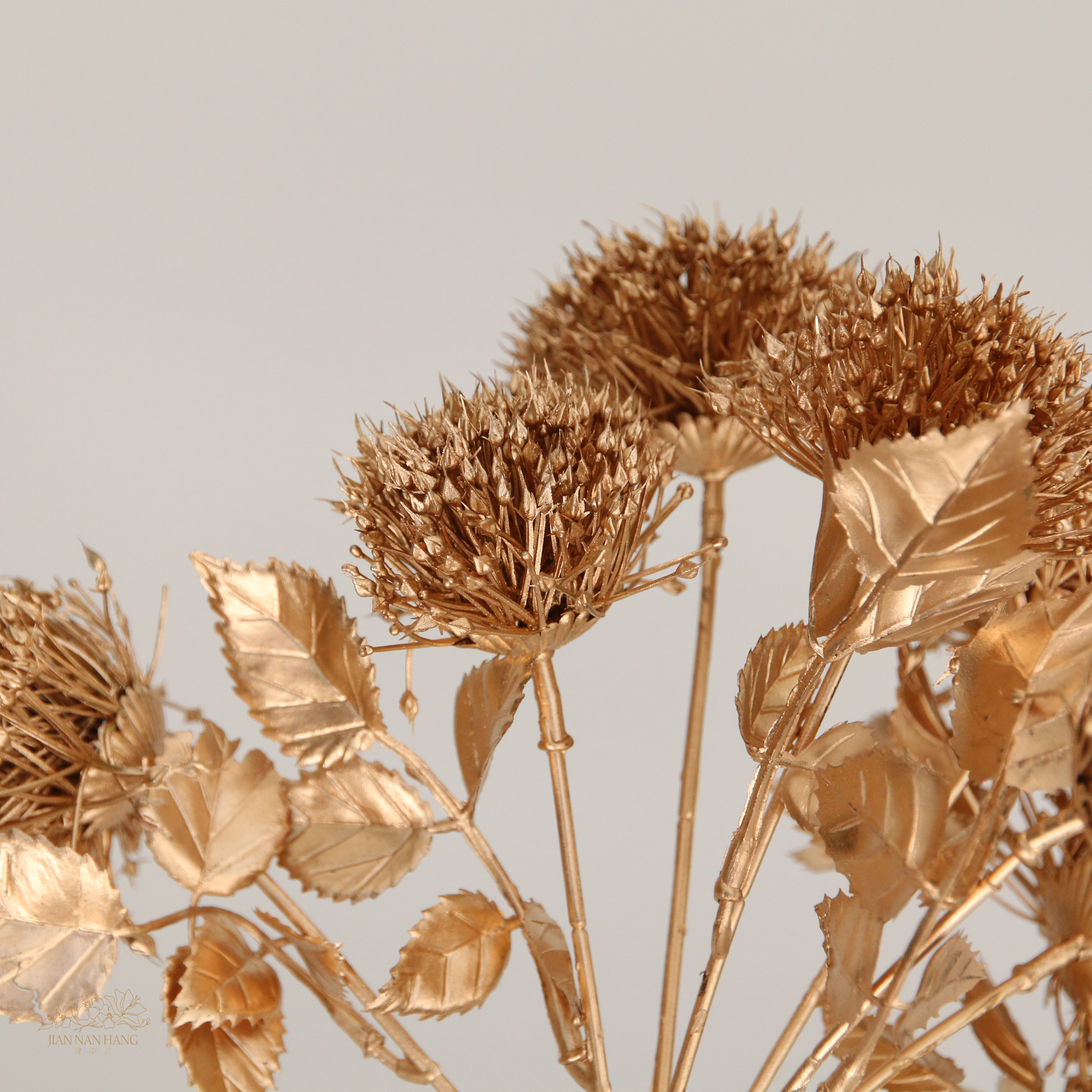 人造葉 7叉蔥球噴金