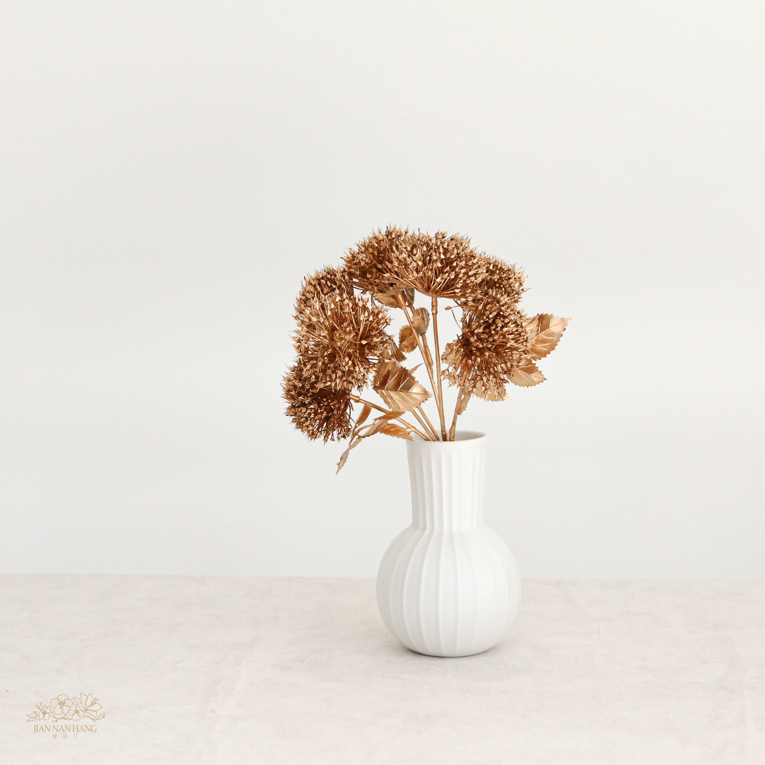 人造葉 7叉蔥球噴金