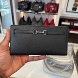 [S] MICHAEL KORS BLACK 35S5S2ZE3L CARSON LEATHER LG SNAP WALLET, 197853433113 (SMK1384)