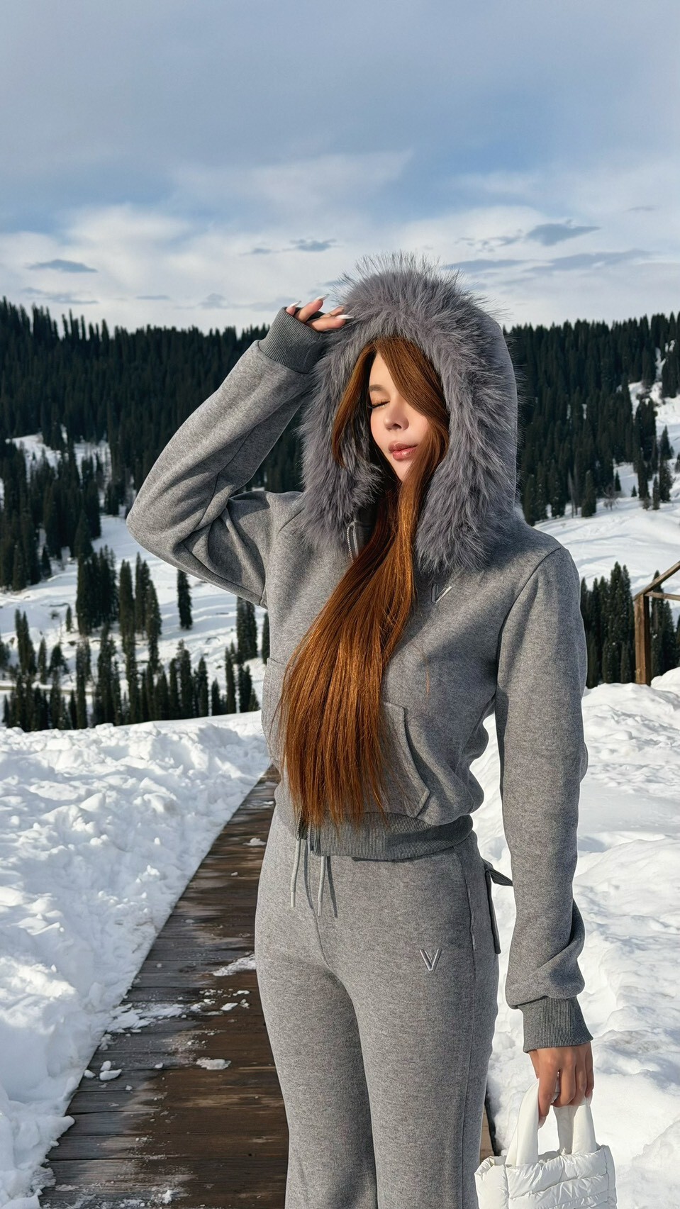 慵懶入冬’Lazy—毛領套裝