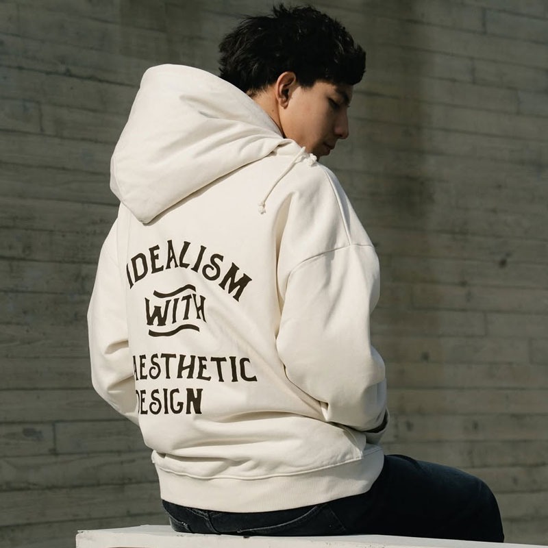 idealism DB Pocket Hoodie 米白色 棕色 復古 雙袋 連帽 帽T【ID25049】