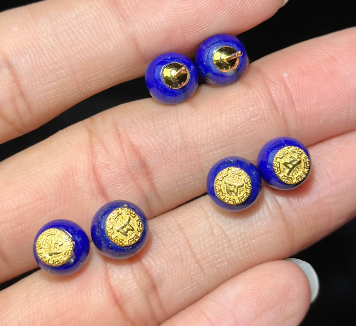 ES1321青金石耳釘 (約8mm) *折實滿$599包順豐智能櫃*92live