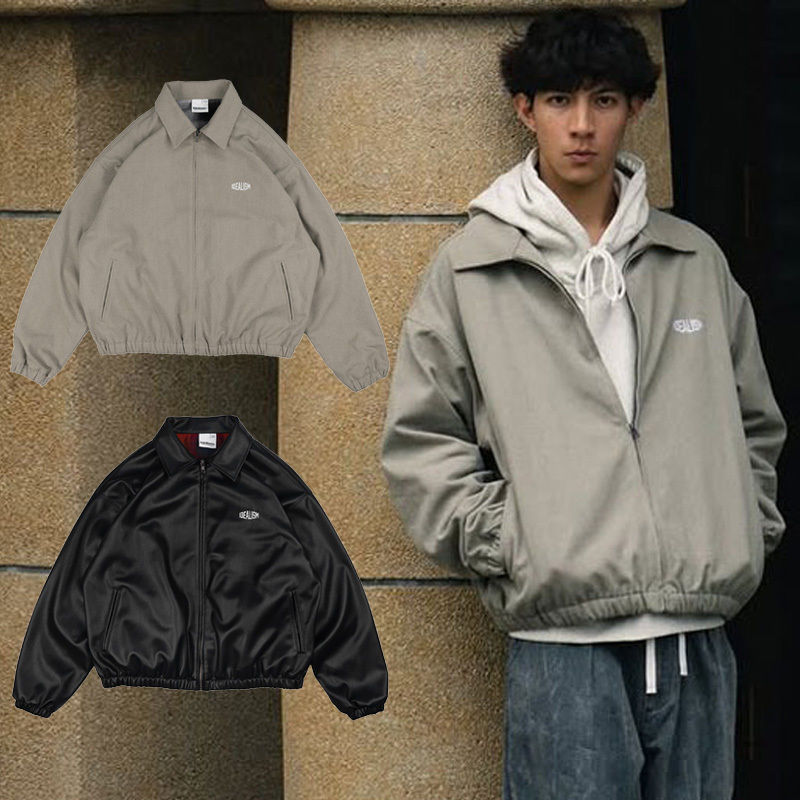 idealism Harrington Jacket 灰色 黑色 哈靈頓 翻領 外套【ID25031】