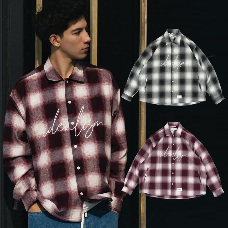idealism Check L-Shirt 紅色 黑色 法蘭絨 格紋 長襯衫【ID25041】