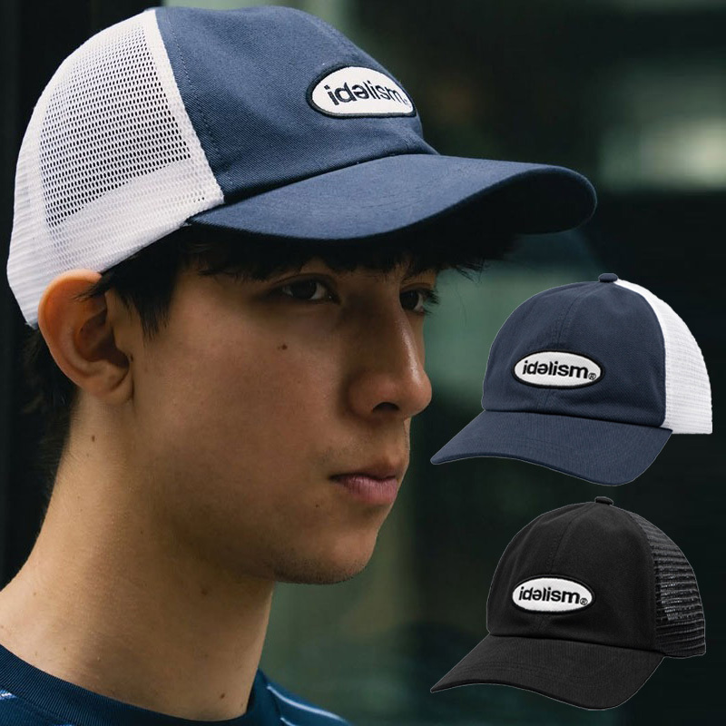 idealism Trucker cap 黑色 藍色 復古 美式 卡車 司機 網帽 棒球帽【ID25057】