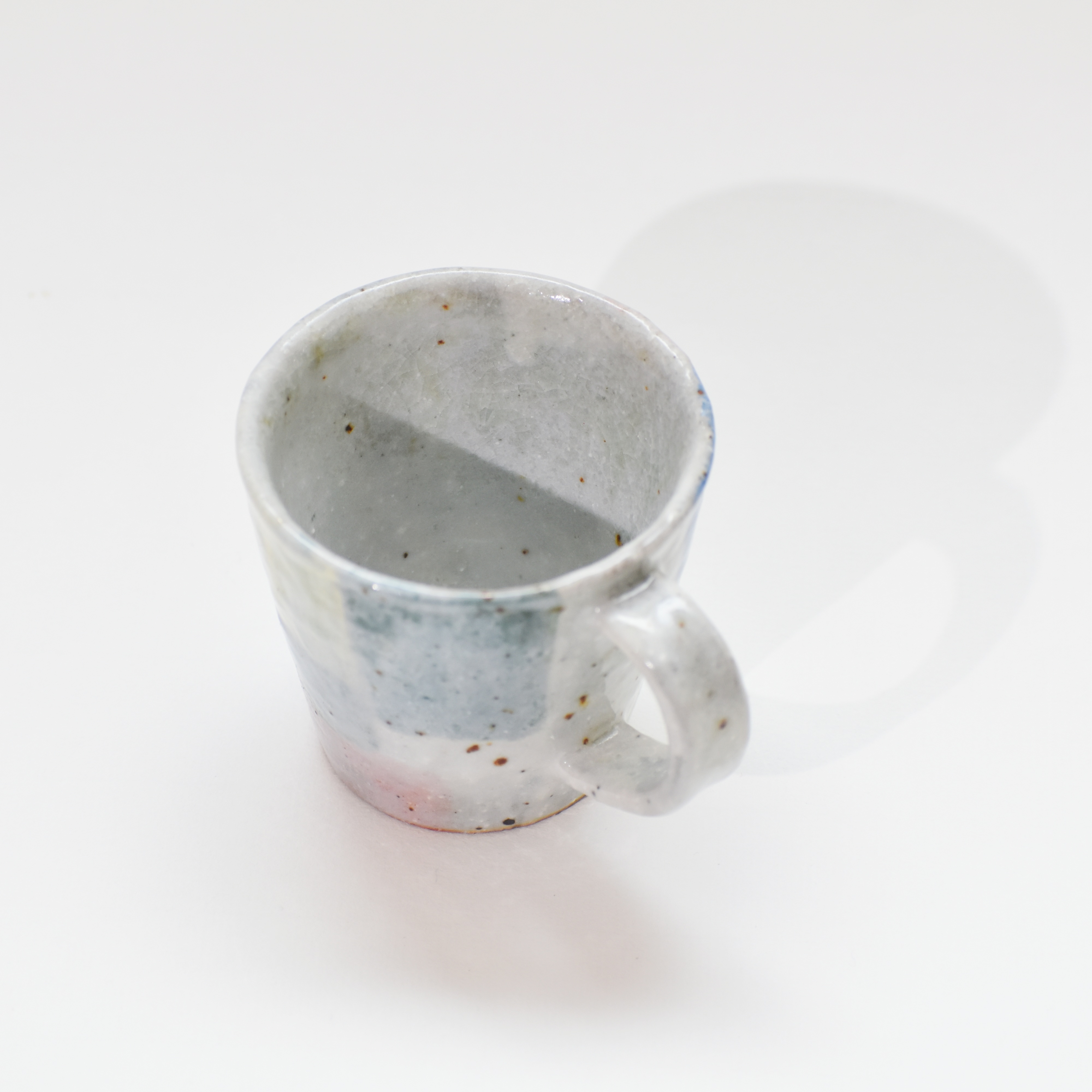 台灣陶藝家 吳尚欣 手捏陶 志野小馬克杯 （拼布系列）