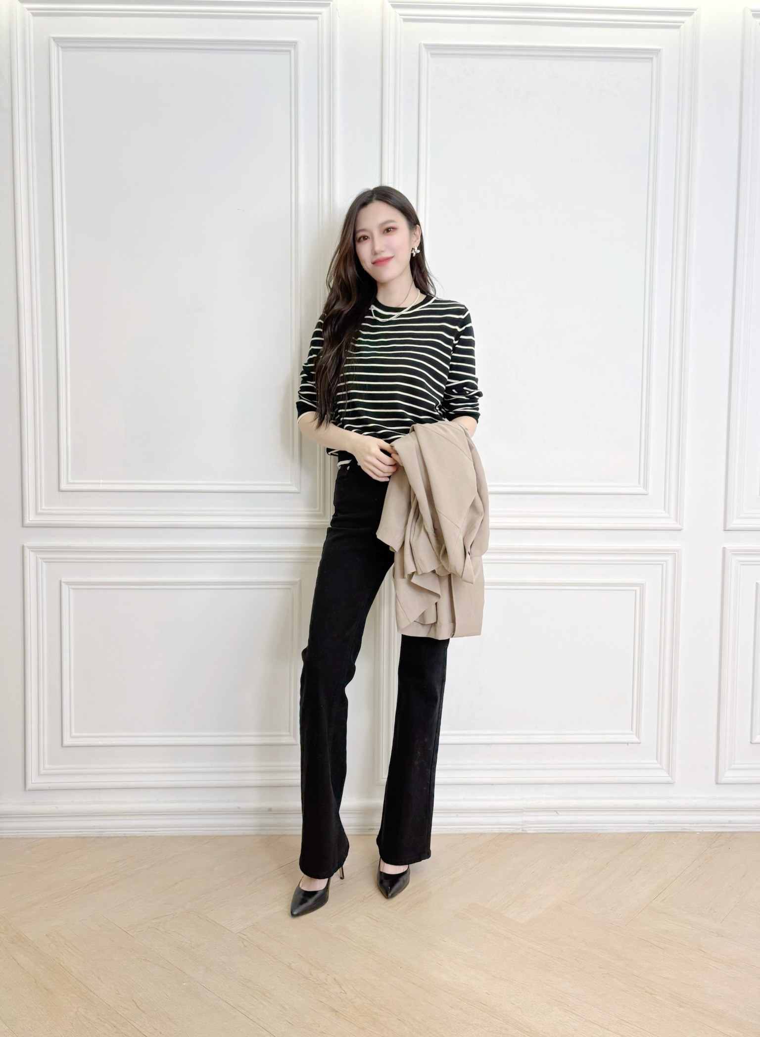 黑色俐落牛仔褲