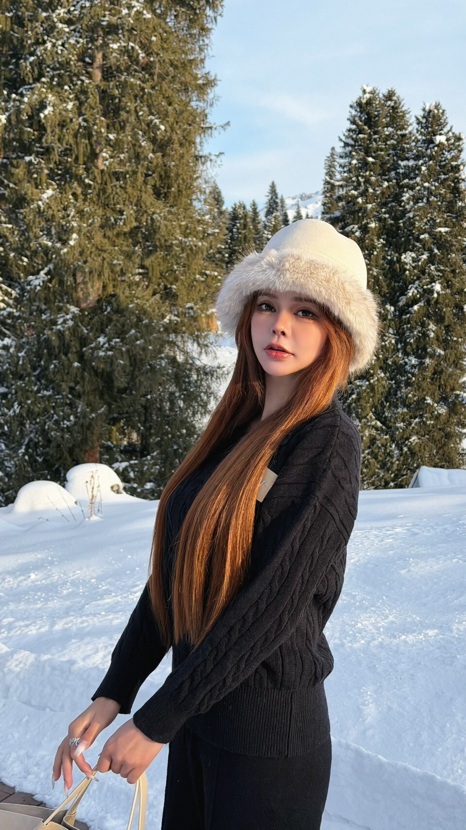 暮色絨光’Twilight—麻花針織裙褲套裝