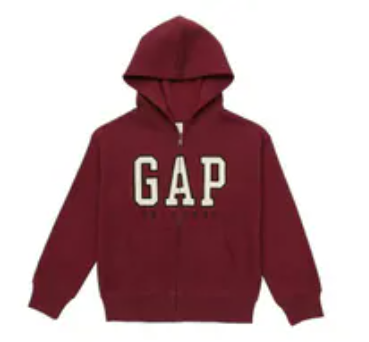 [S] GAP KIDS BURGUNDY BIG KID FULL ZIP FLEECE, GKFIB20K-BURGUNDY (SZZ964)