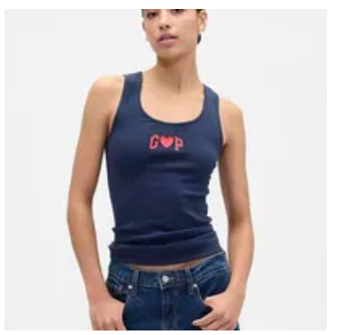 [S] GAP VINTAGE NAVY LOGO BOYFRIEND TANK TOP, 855131-05-1-0001 (SZZ965)