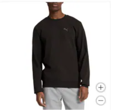 [S] PUMA BLACK PUMA TEXTURED CREW, 69221901-BLACK (SPM99)