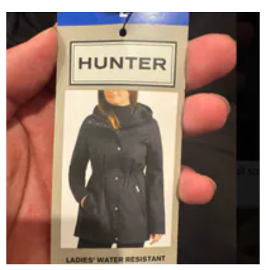 [S] HUNTER BLACK LADIES WATER RESISTANT COTTON SMOCK JACKET, 1895776-BLACK (SZZ967)