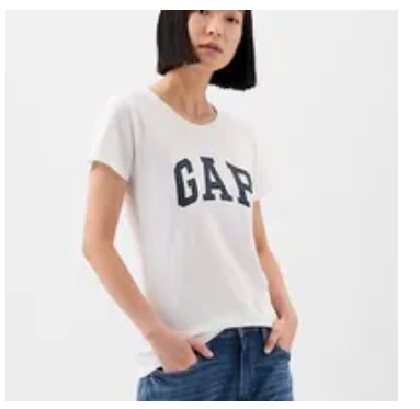 [S] GAP WHITE BIG FRONT LOGO LETTERING PRINT T-SHIRT, 254770-04-1-0002 (SZZ968)