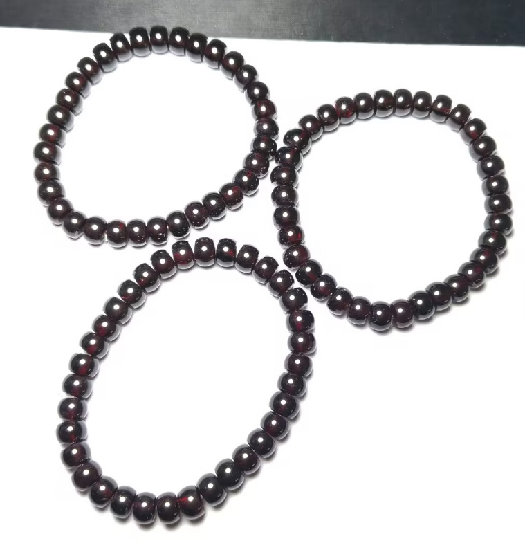 SC3717石榴石算盤珠直切手串 (約7*5mm) *92lLive