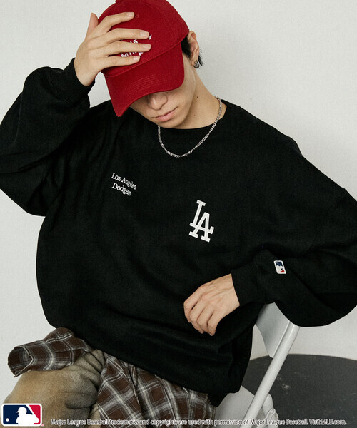 <限量款> 日本 MLB 別注 抓絨 刺繡 圓領 長袖 大學T 四色