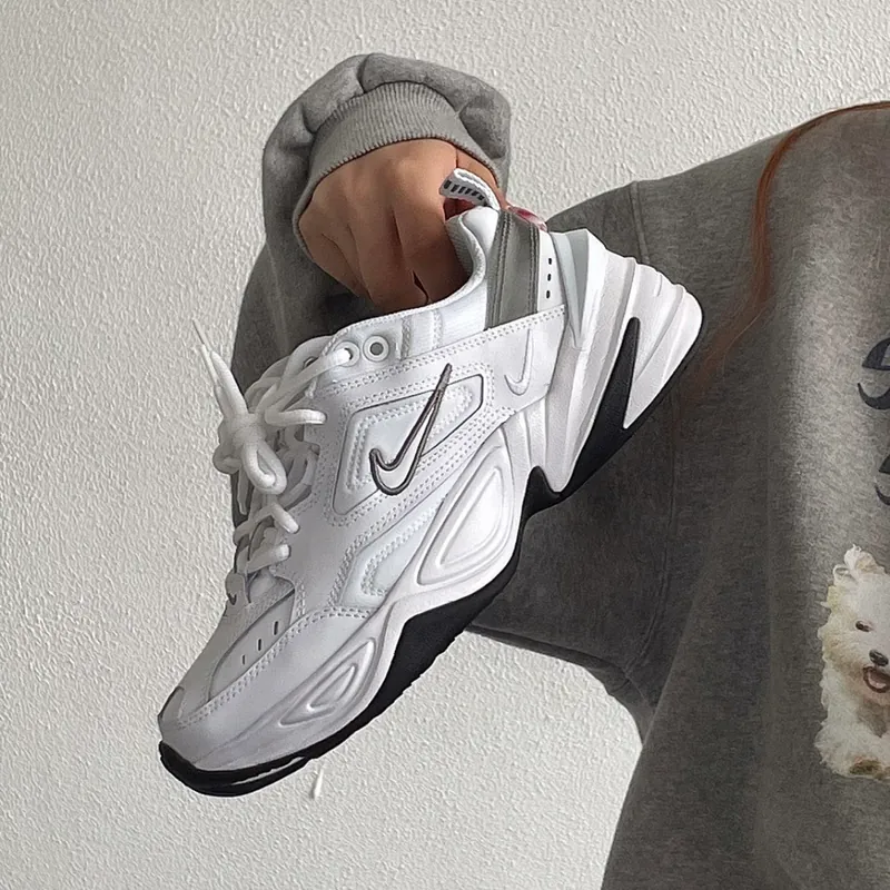 【代購】Nike M2K Tekno 復古厚底老爹鞋｜銀白金屬拼接 刺繡Logo 增高顯瘦休閒運動鞋 男女同款｜BQ3378-100