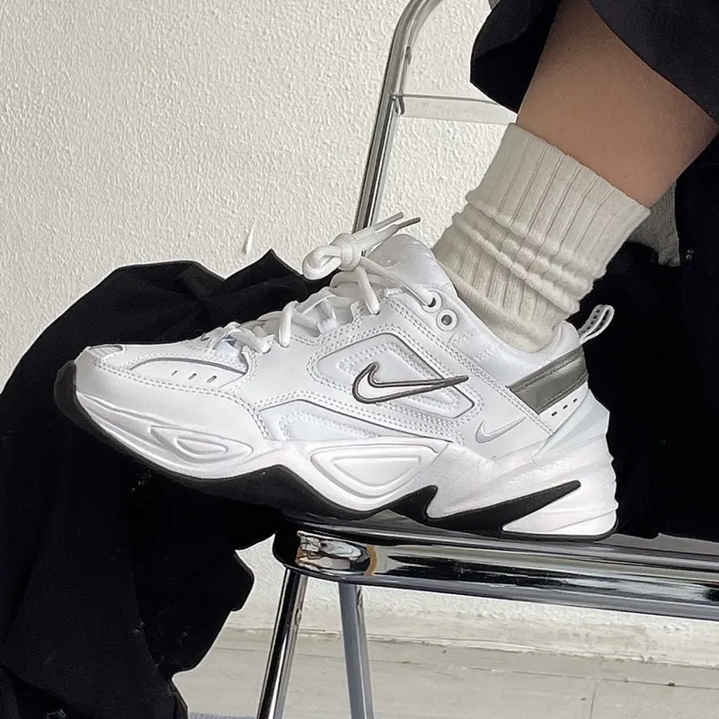 【代購】Nike M2K Tekno 復古厚底老爹鞋｜銀白金屬拼接 刺繡Logo 增高顯瘦休閒運動鞋 男女同款｜BQ3378-100