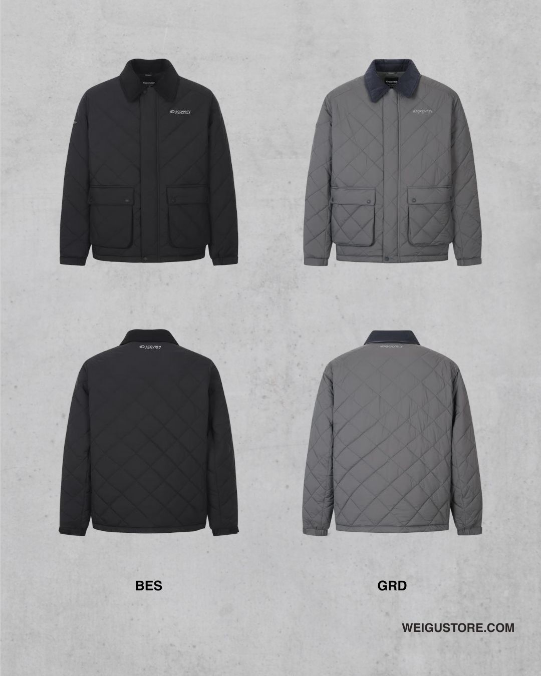 限時特價【預購】Discovery 翻領格紋絎縫夾克 男款 邊佑錫代言款 DMPD37056