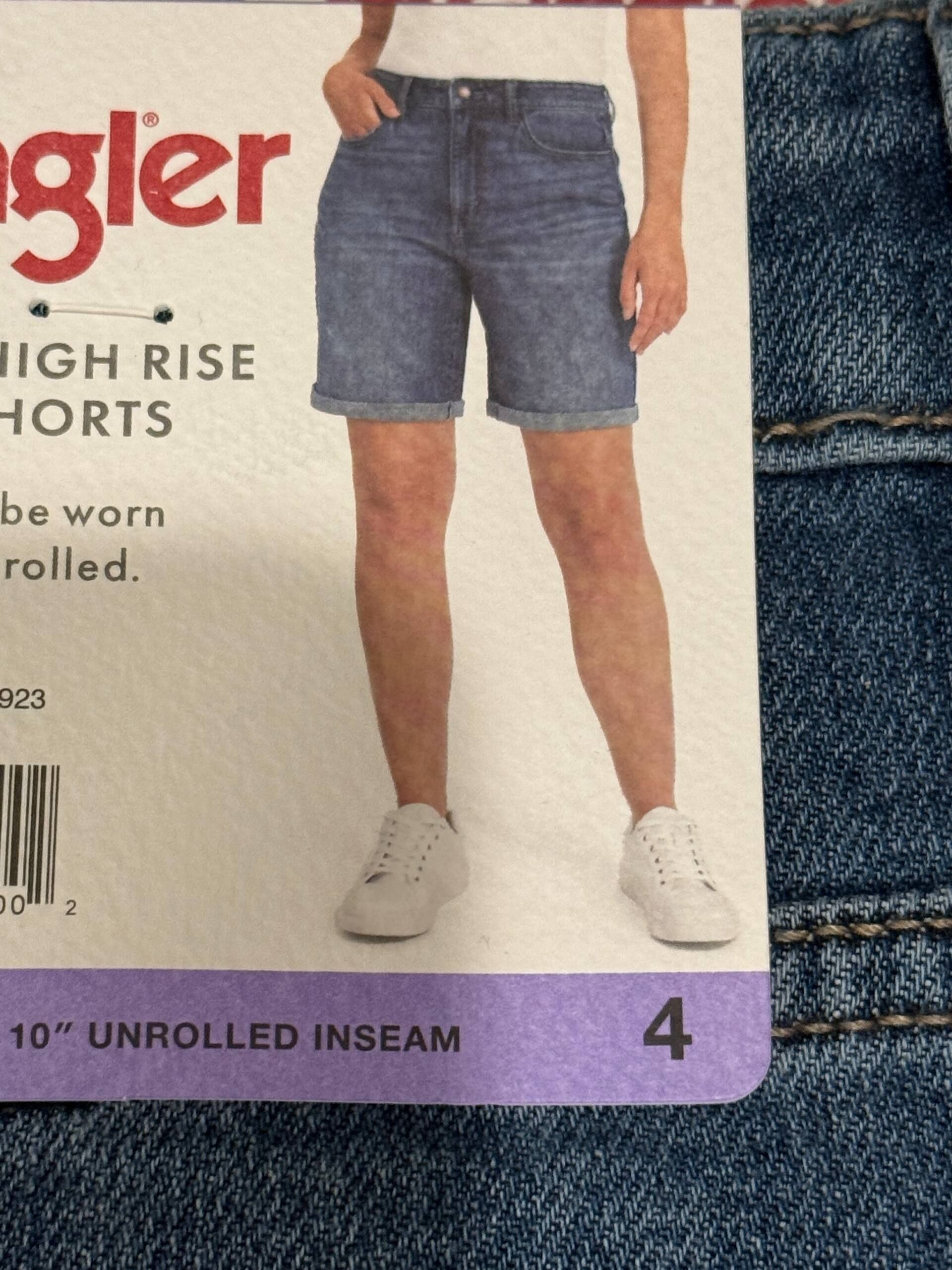 [USW] WRANGLER BLUE WOMEN'S HIGH RISE DENIM SHORTS, 1960923-BLUE (UZZ837)