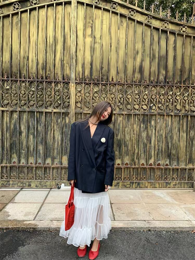 THE HEXX 層次感修身薄紗飄逸裙