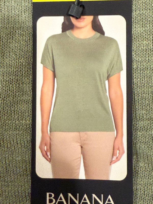 [USW] BANANA REPUBLIC GREEN WOMEN'S LINEN BLEND SHORT SLEEVE TOP, 1859461-GREEN (UZZ842)