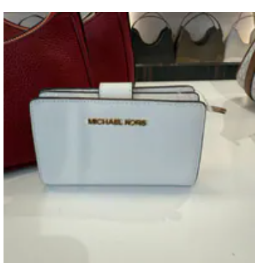 [S] MICHAEL KORS OPTIC WHITE 35F7GTVF2L JET SET TRAVEL LEATHER MD BIFLD ZP CN WLLET, 191935001191 (SMK1392)