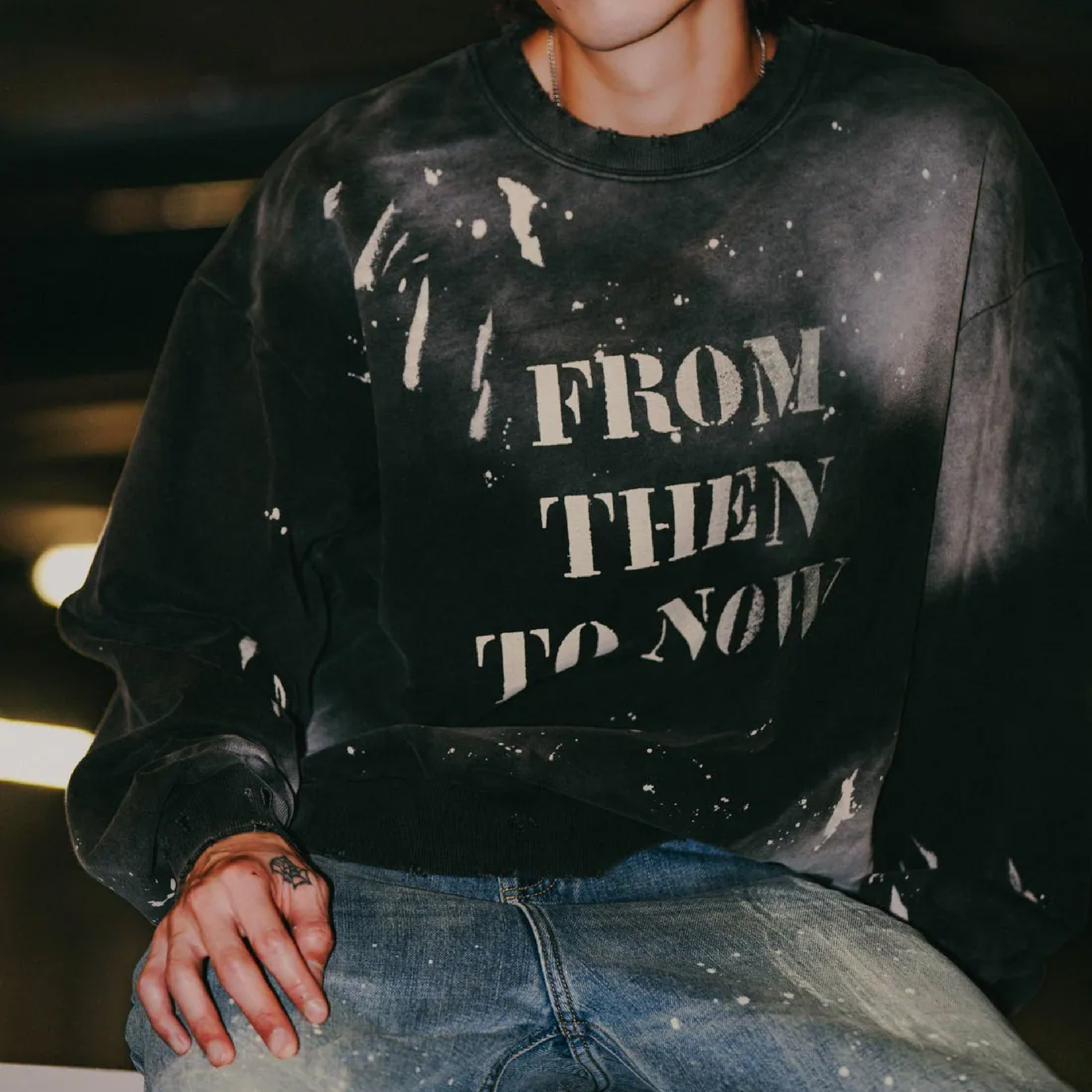 SENSE X Toomore Wash Faded Slogan Crewneck [SENxTM-04]