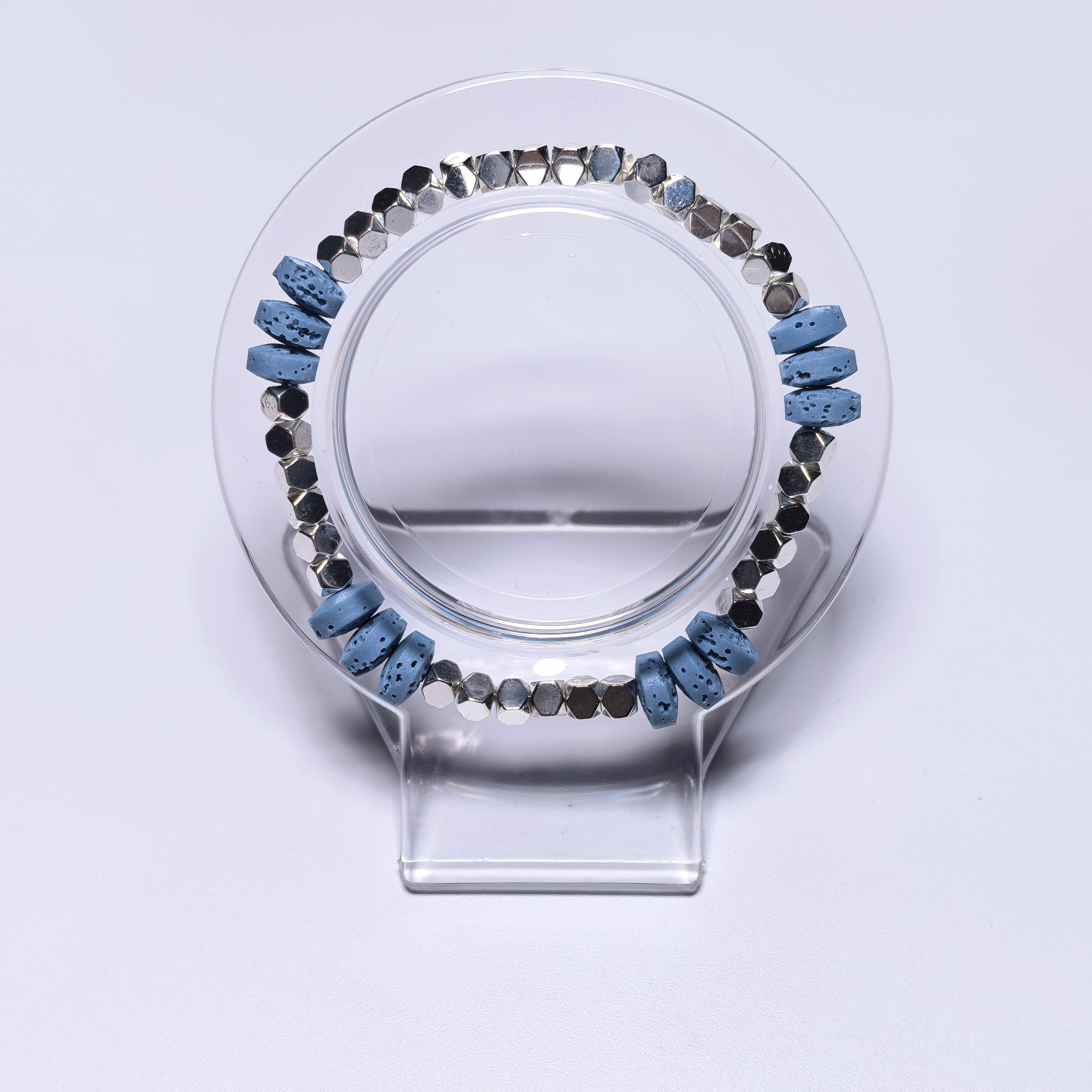 黑膽石x火山石手串 CH1571