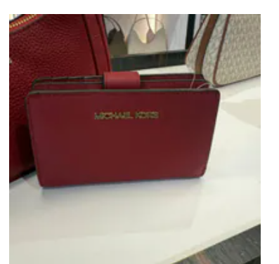 [S] MICHAEL KORS CHERRY 35F7GTVF2L JET SET TRAVEL LEATHER MD BIFLD ZP CN WLLET, 191262309762 (SMK1400)