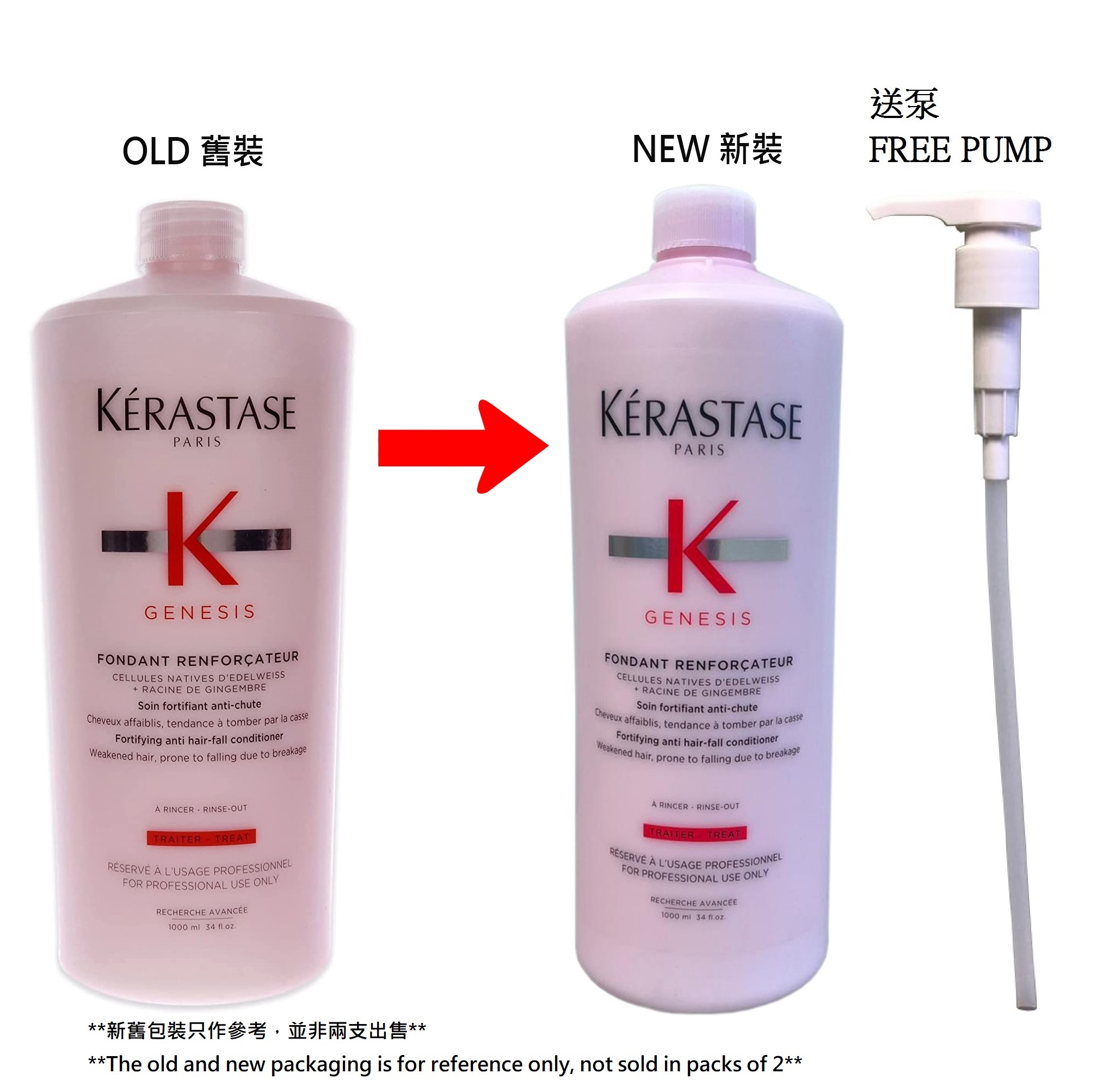 Kerastase Genesis Fondant Renforcateur Conditioner 1000ml(Free Pump)卡詩防掉髮修護護髮素
